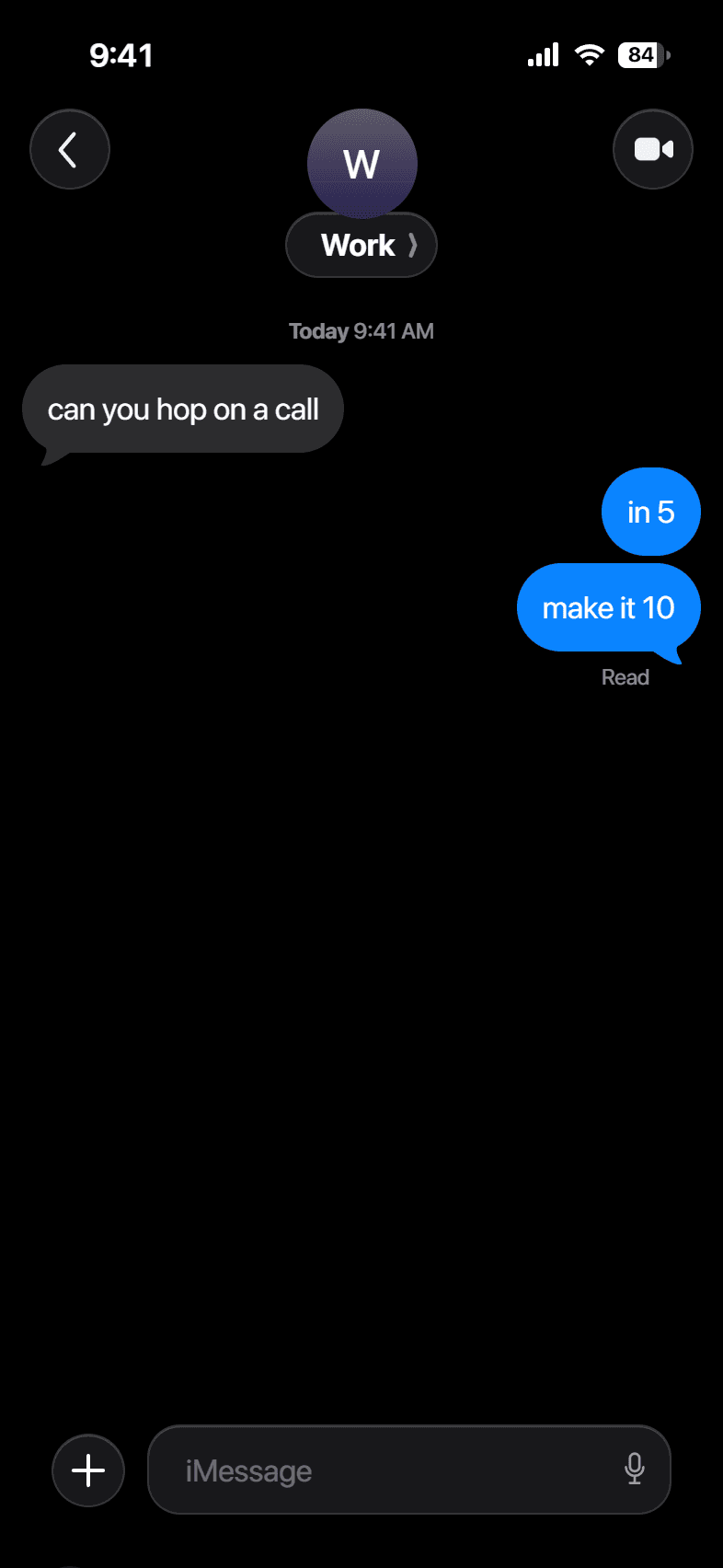 A quick work thread, dark mode