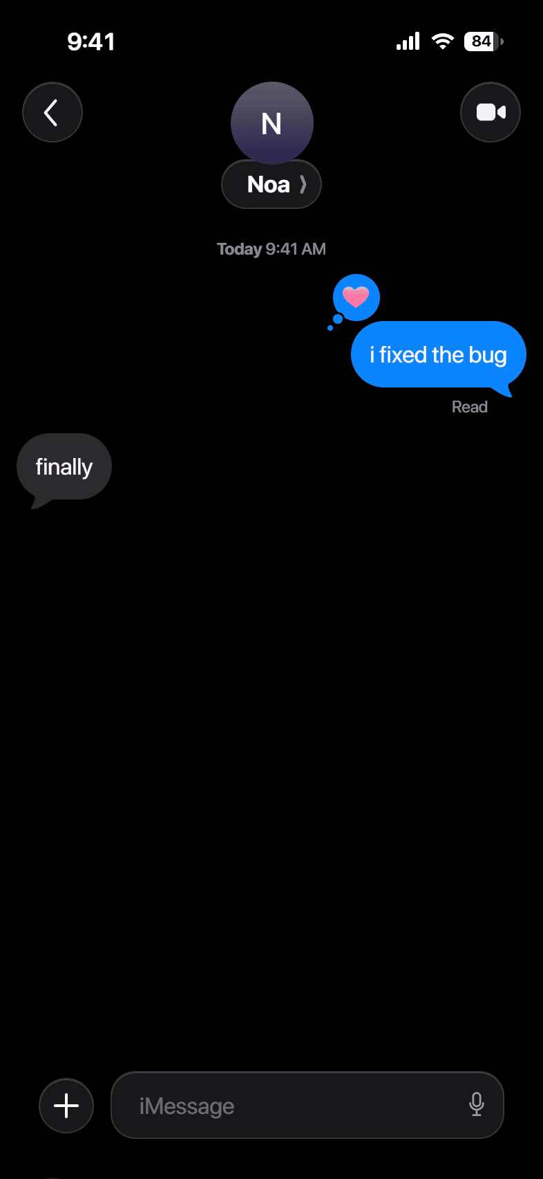 Dark with a reaction