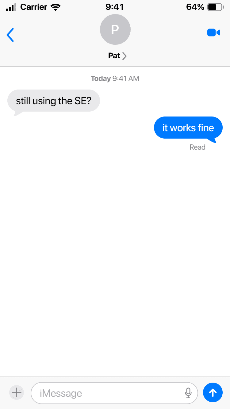 On an iPhone SE