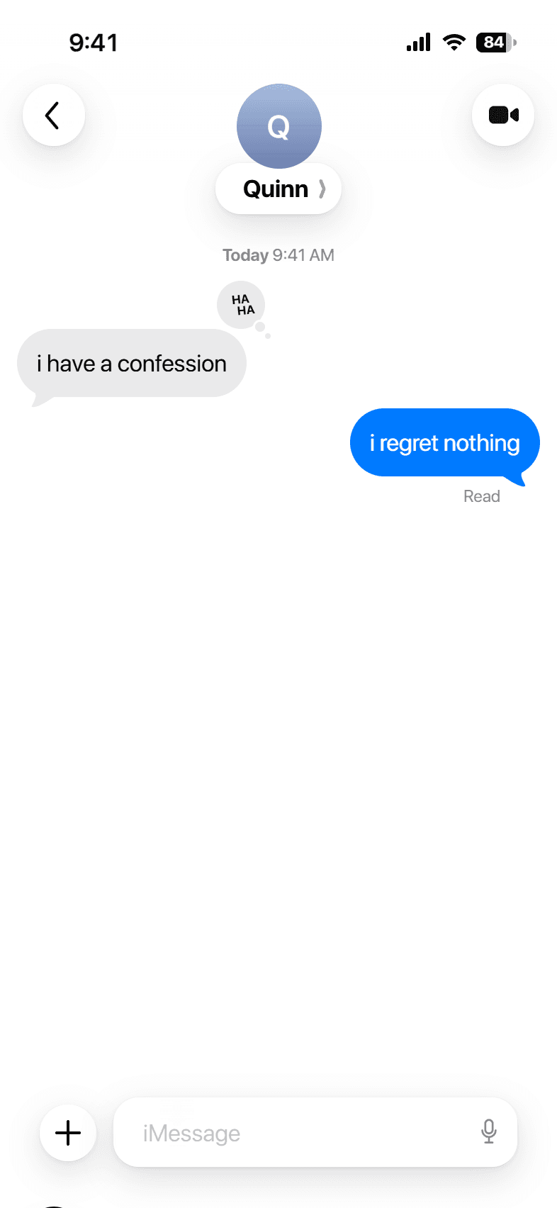 A reaction to the joke