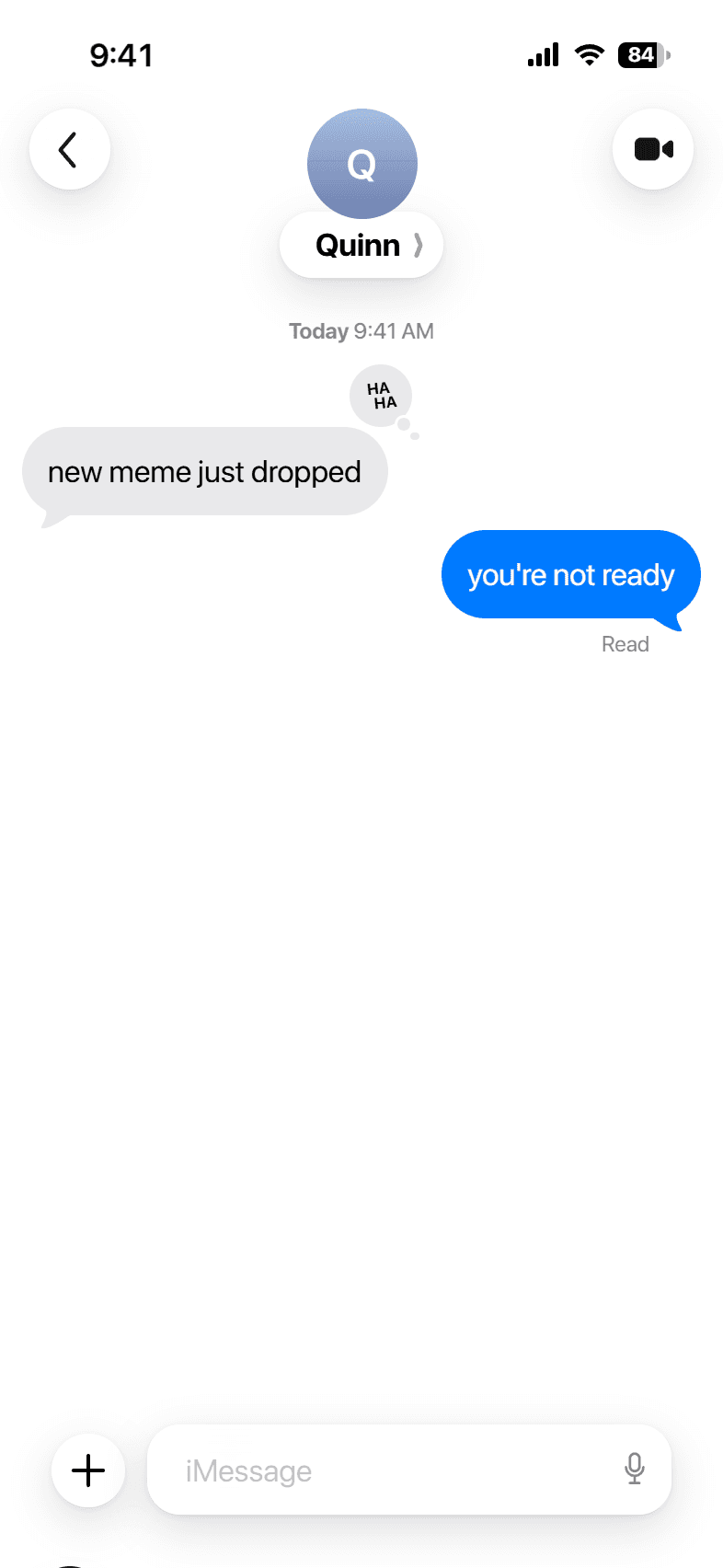 A reaction to the joke