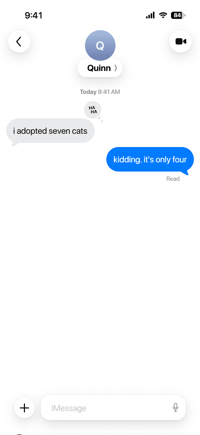 A reaction to the joke